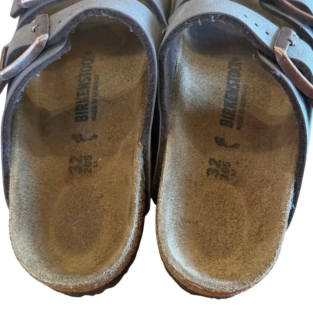 Birkenstock Arizona Kids Dual Strap Mocha Slip On Shoes Sandals Size 32 / 1-1.5